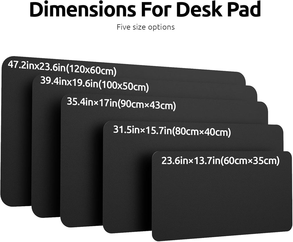 Leather Desk Pad Protector,（31.5" x 15.8") Large Mouse Pad, Non-Slip PU Leather Desk Blotter, Laptop Desk Pad,Grayish Lavender