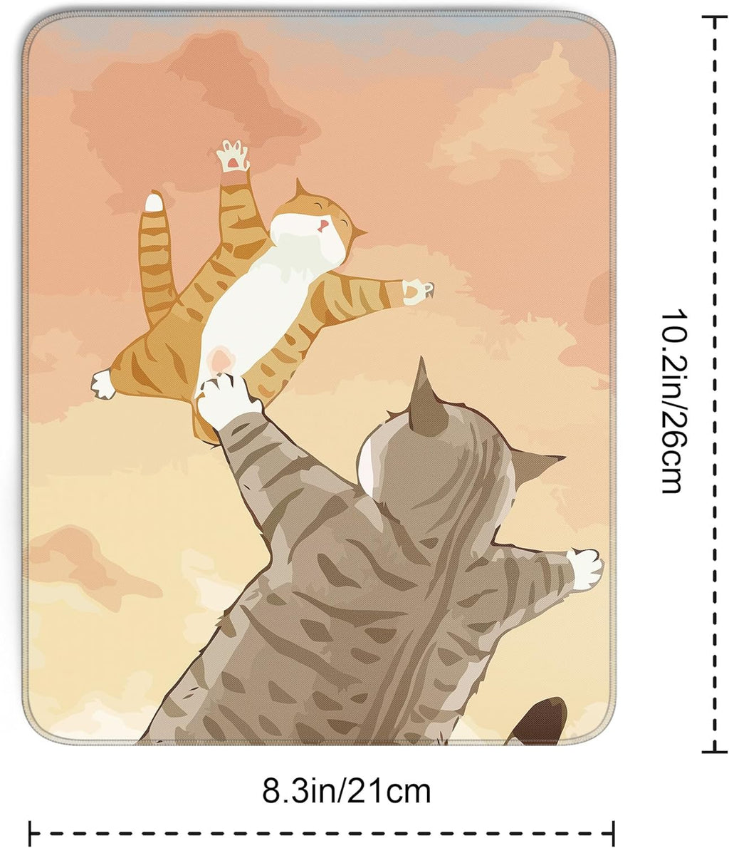 Travel Mousepad with Non-Slip Rubber Base, Stitched Edge Mouse Pads for Desk,Computers,Laptop,Office--Cute Cat 2