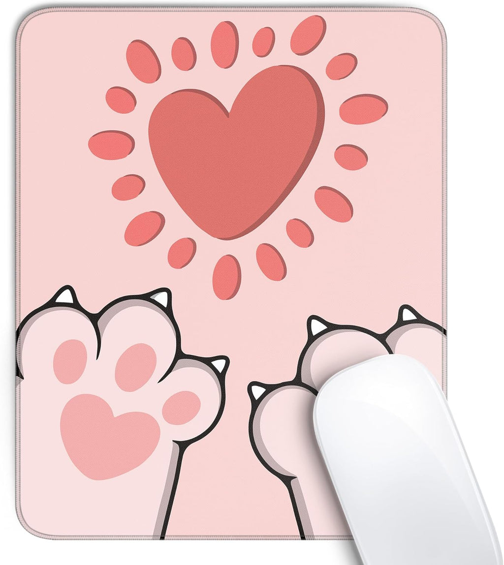 Travel Mousepad with Non-Slip Rubber Base, Stitched Edge Mouse Pads for Desk,Computers,Laptop,Office--Cute Colorful Cats 3