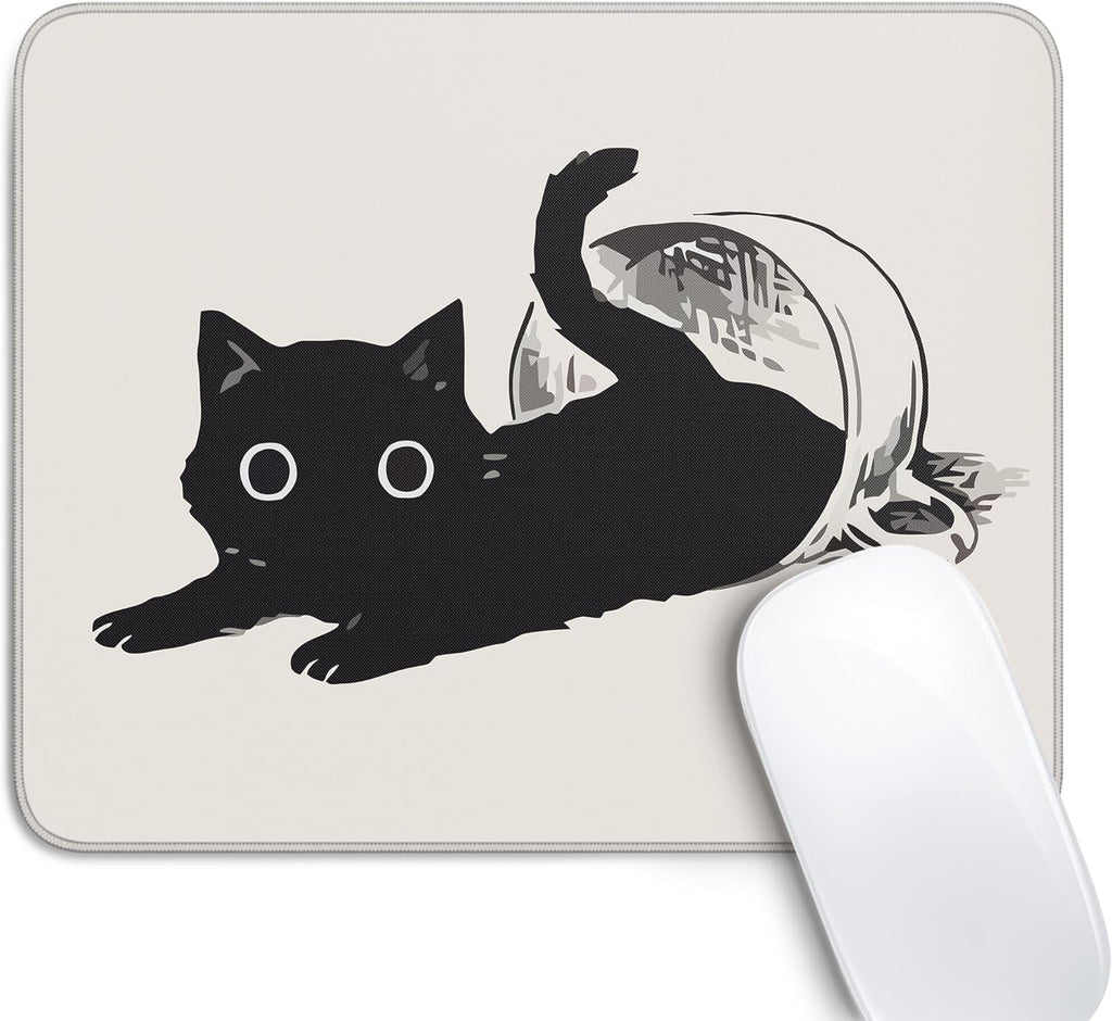 Travel Mousepad with Non-Slip Rubber Base, Stitched Edge Mouse Pads for Desk,Computers,Laptop,Office--Funny Cats 12