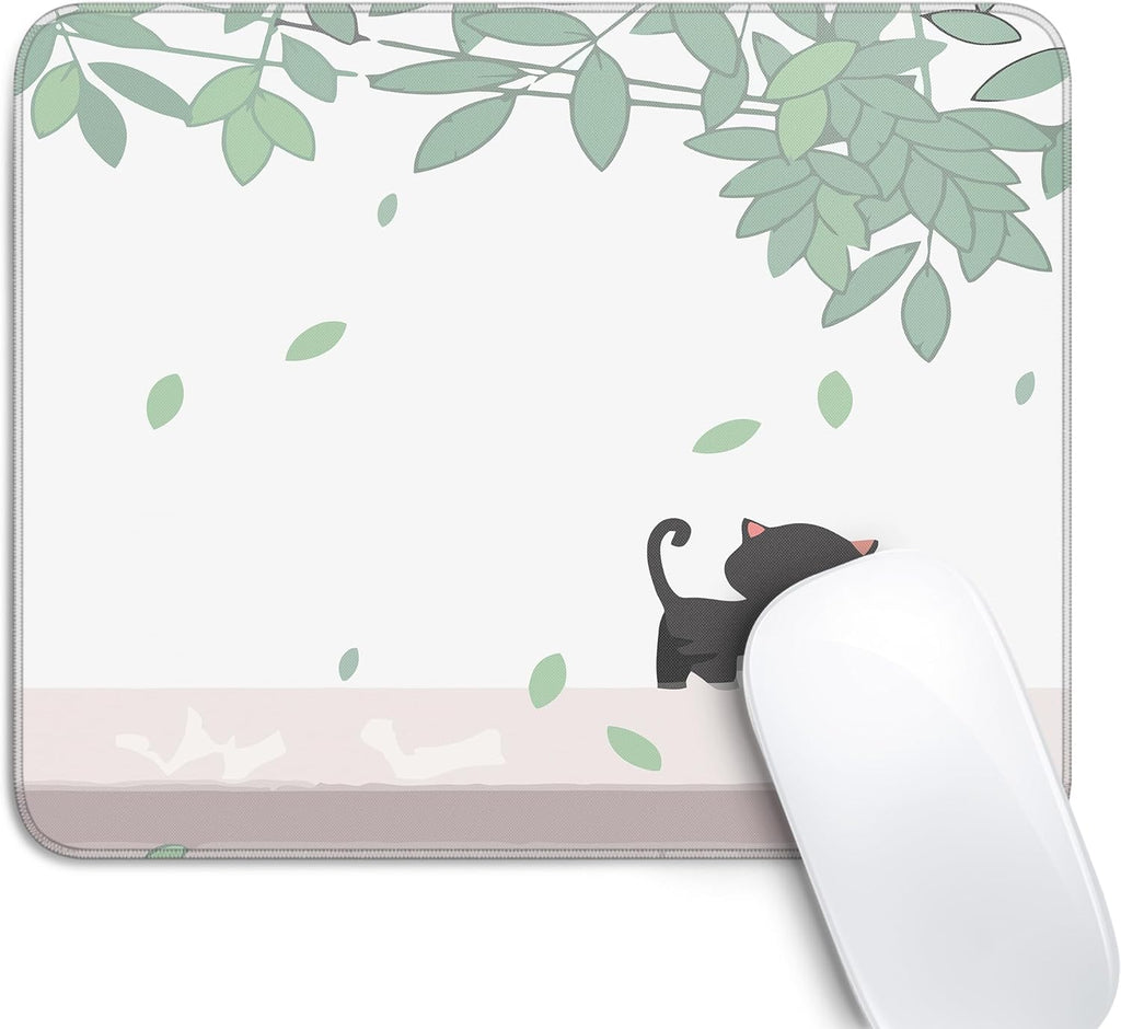 Travel Mousepad with Non-Slip Rubber Base, Stitched Edge Mouse Pads for Desk,Computers,Laptop,Office--Cute Colorful Cats