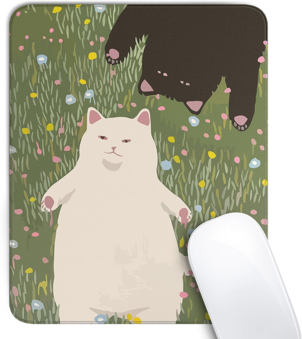 Travel Mousepad with Non-Slip Rubber Base, Stitched Edge Mouse Pads for Desk,Computers,Laptop,Office--Funny Cats 2
