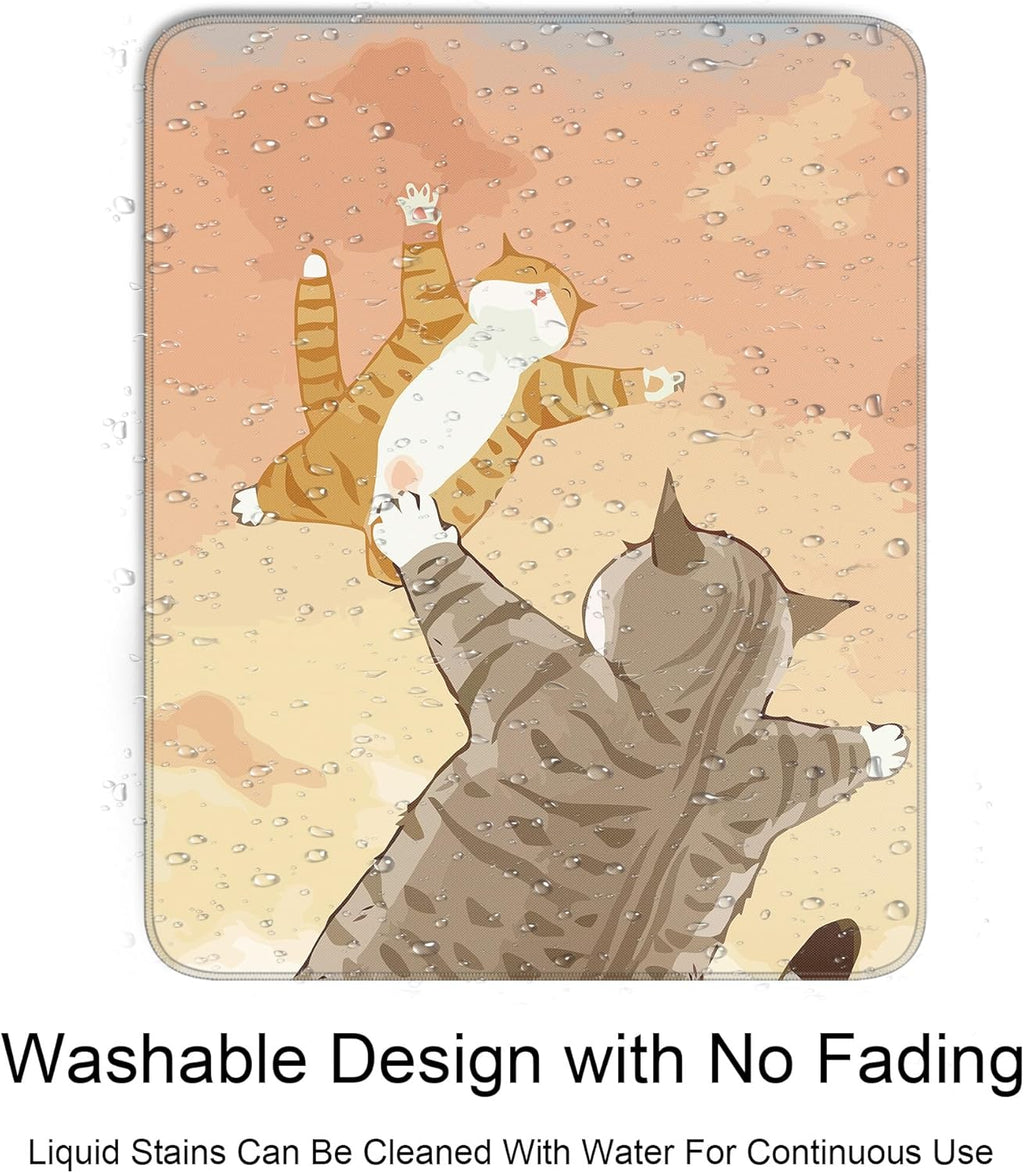 Travel Mousepad with Non-Slip Rubber Base, Stitched Edge Mouse Pads for Desk,Computers,Laptop,Office--Cute Cat 2