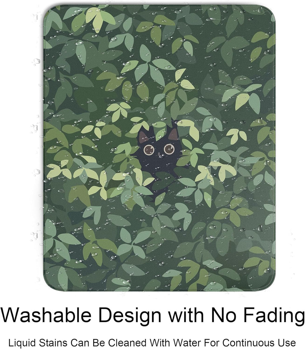 Travel Mousepad with Non-Slip Rubber Base, Stitched Edge Mouse Pads for Desk,Computers,Laptop,Office--Cute Cat 3