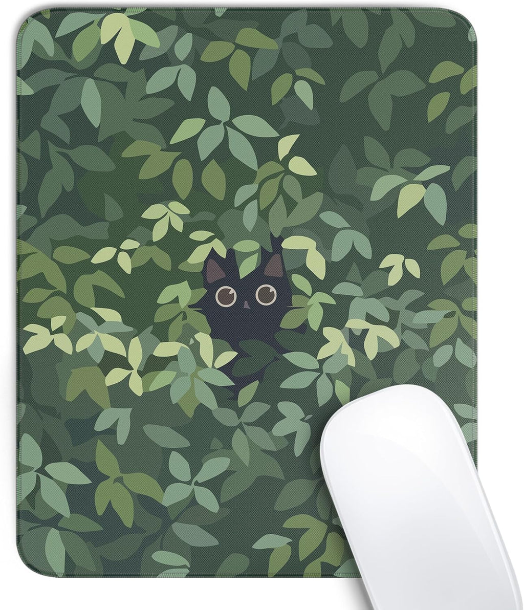 Travel Mousepad with Non-Slip Rubber Base, Stitched Edge Mouse Pads for Desk,Computers,Laptop,Office--Cute Cat 3