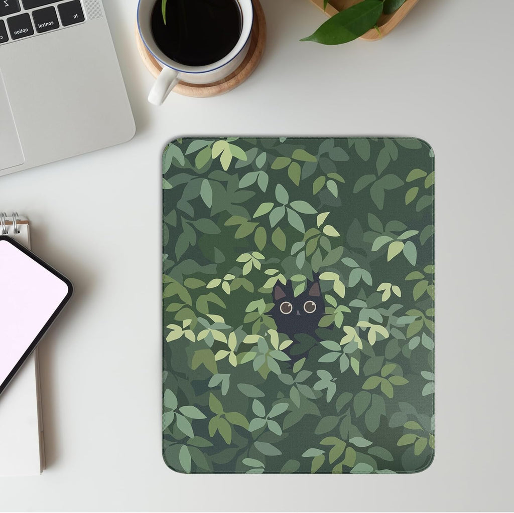 Travel Mousepad with Non-Slip Rubber Base, Stitched Edge Mouse Pads for Desk,Computers,Laptop,Office--Cute Cat 3